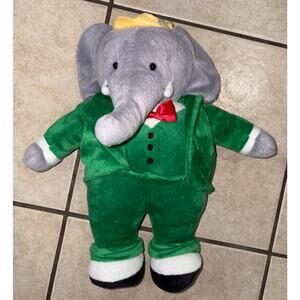 Babar the elephant king plush vintage 15”